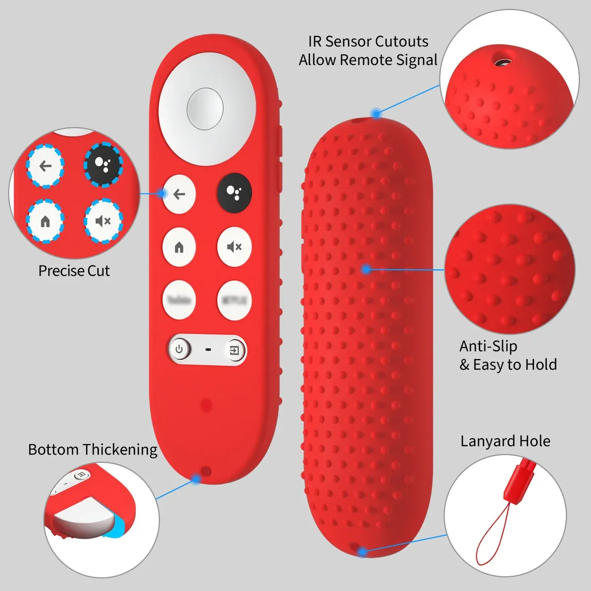Compatible with Google TV Streamer 2022, 2020/4K G9N9N Voice Remote 2025 New Model with Thickened Design and Dotted Grip