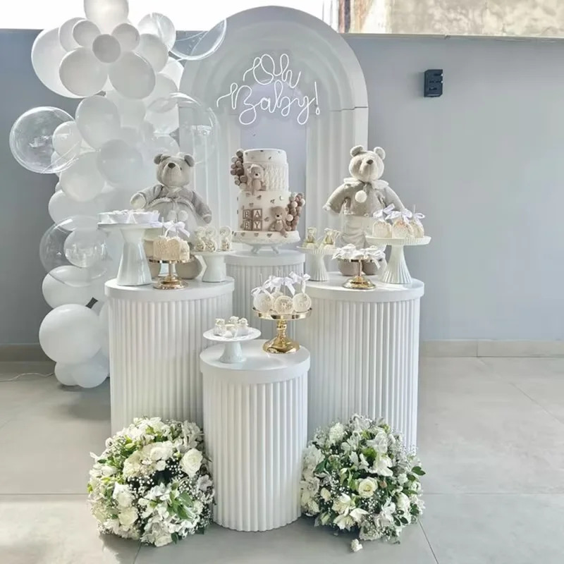 6PCS Roman Pillar Wedding Iron Props Folded Cylinder Dessert Table Decoration Banquet Hall Engagement Birthday Road Guide