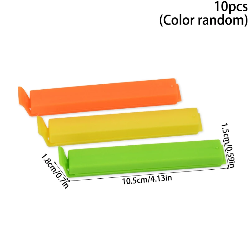 10 szt. Przenośne kolorowe plastikowe klipsy do woreczków składane do domowych akcesoriów kuchennych zaciski uszczelniające do żywności i przekąsek