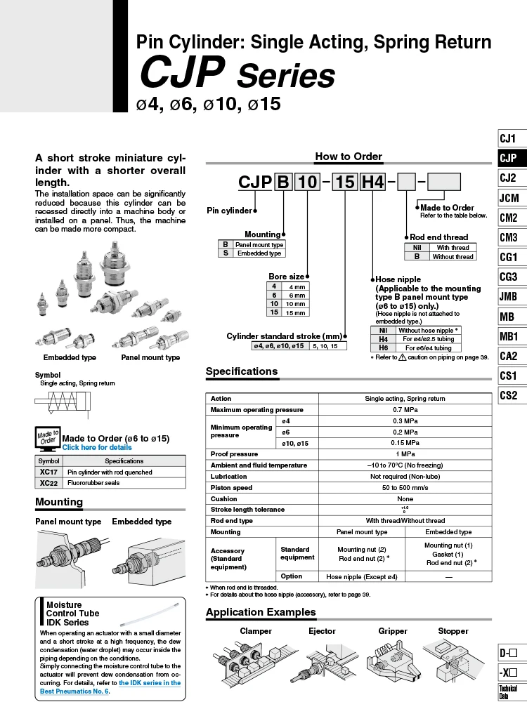 AFR Marke CJPB CJPB6-5 CJPB10-10 CJPB15-10 CJPB15-10 CJPB15-10 CJPB15-10 Einfachwirkender Federstift-Mikronadel-Luftzylinder – Detail 1