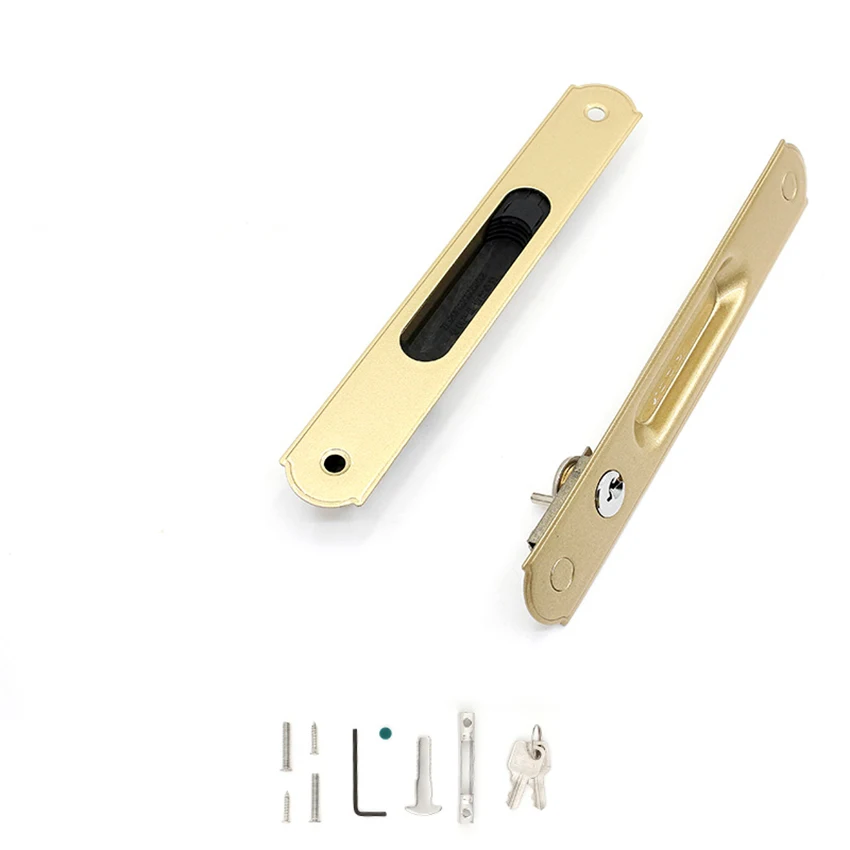 Stainless Steel Double-sided Sliding Door Hook Locks Sliding Glass Door Handle Hook Lock,Push/Pull Door And Window Lock Latches