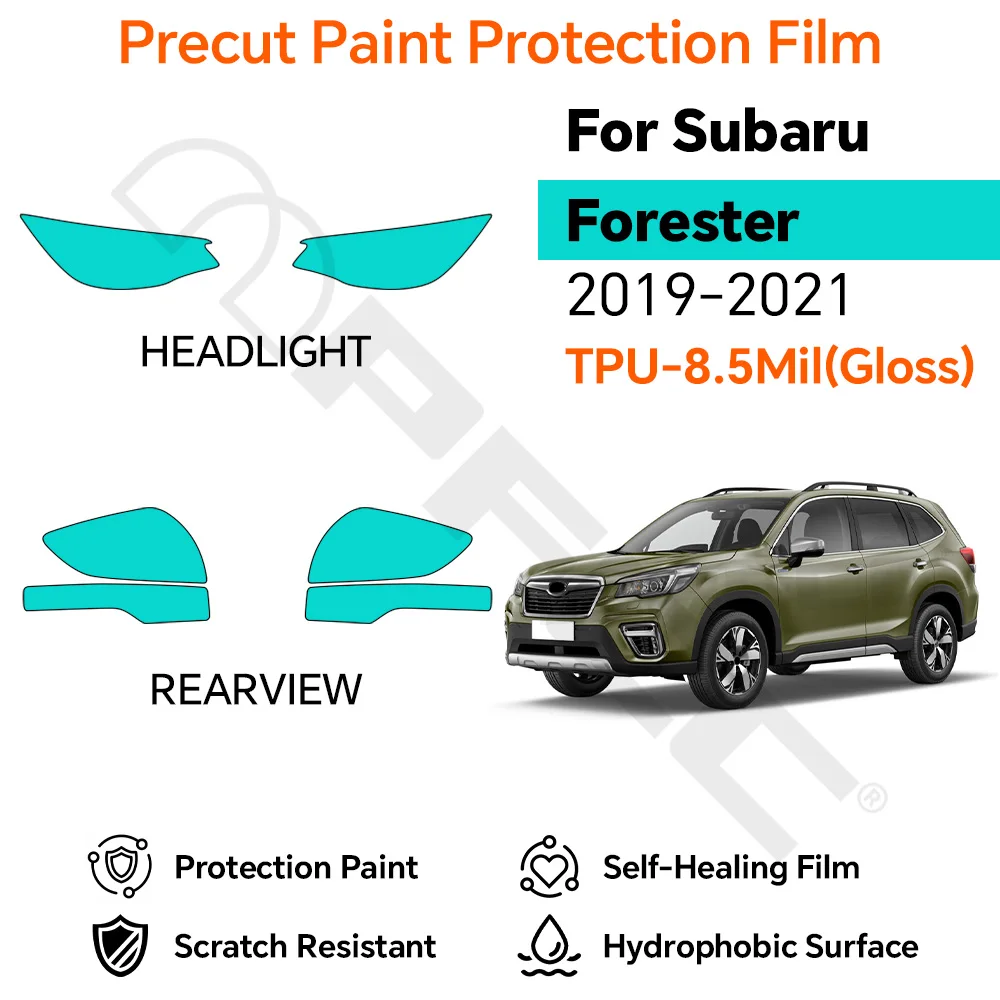 

For Subaru Forester 2019-2021 TPU PPF 8.5Mil Headlight Rearview Precut Car Protection Film Car Clear Resistan Anti-scratch Film