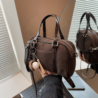 Women Suede Top-handle Bag Adjustable Strap Crossbody Purse With Interior Pocket Handbag Clutch Purse for Work Travel