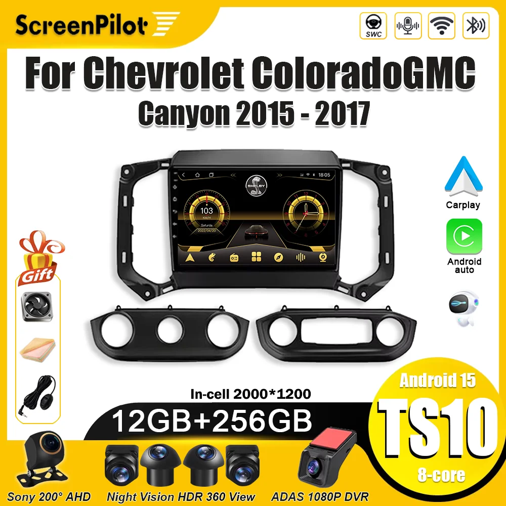 For Car Radio Chevrolet ColoradoGMC Canyon 2015 2016 2017 Android 16 2 din Multimedia Video Player Carplay Bluetooth 8 Core