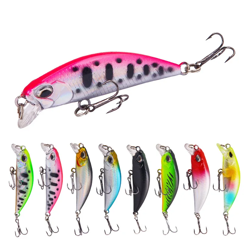 5cm 5g Artificial Minnow Shrimp Lure Fishing Hard Fake Fish Baits Spinning Wobbler Vinyl Top Water Carp