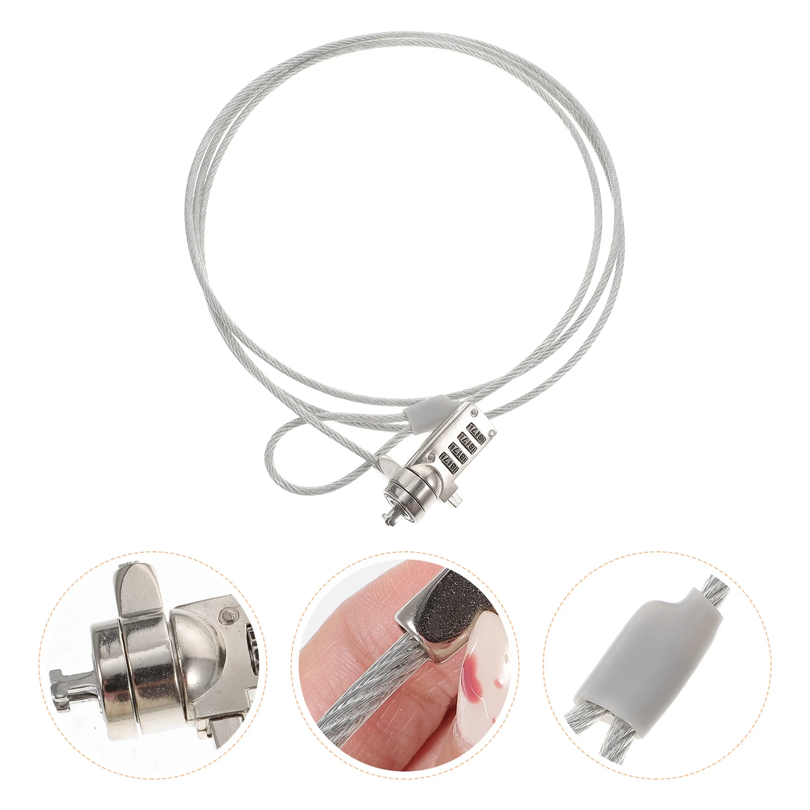 

1.8M 4- Resettable Laptop Locking Cable 3.5Mm Security Cable Lock For Notebook Monitor Tablet Projector Anti-Theft Portable