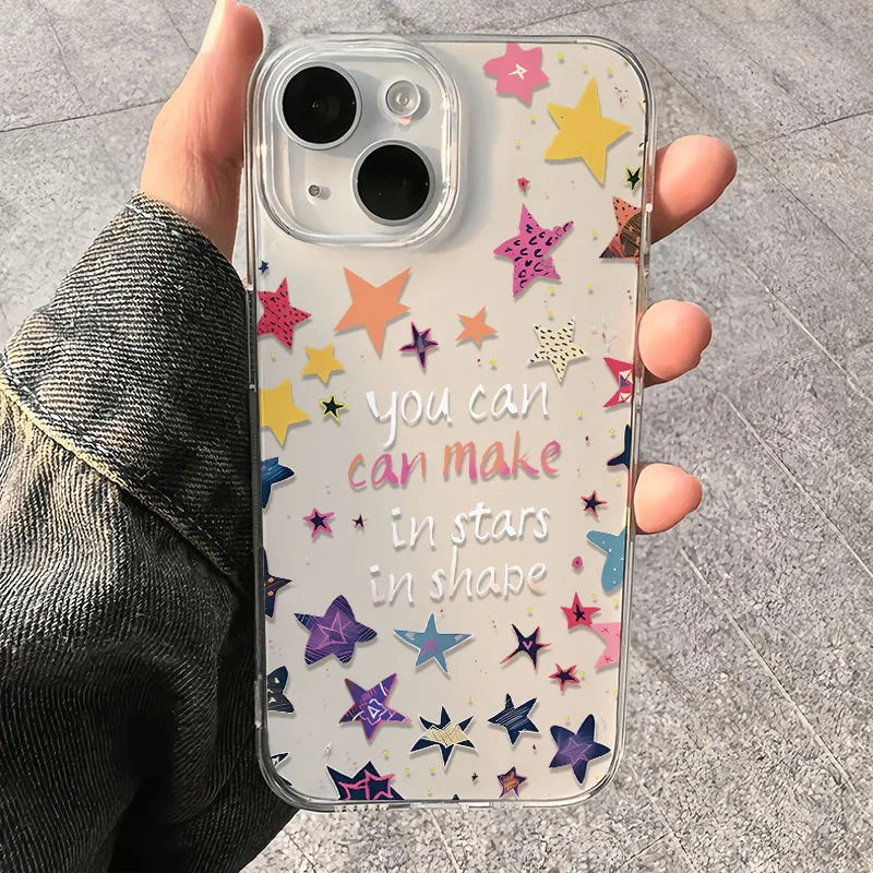 Чехол для телефона Hot Beautiful Colorful Stars INS для Samsung Galaxy S24 S23 S22 S21 S20 FE Note20 Note10 Plus Ultra Lite 5G Clear TPU