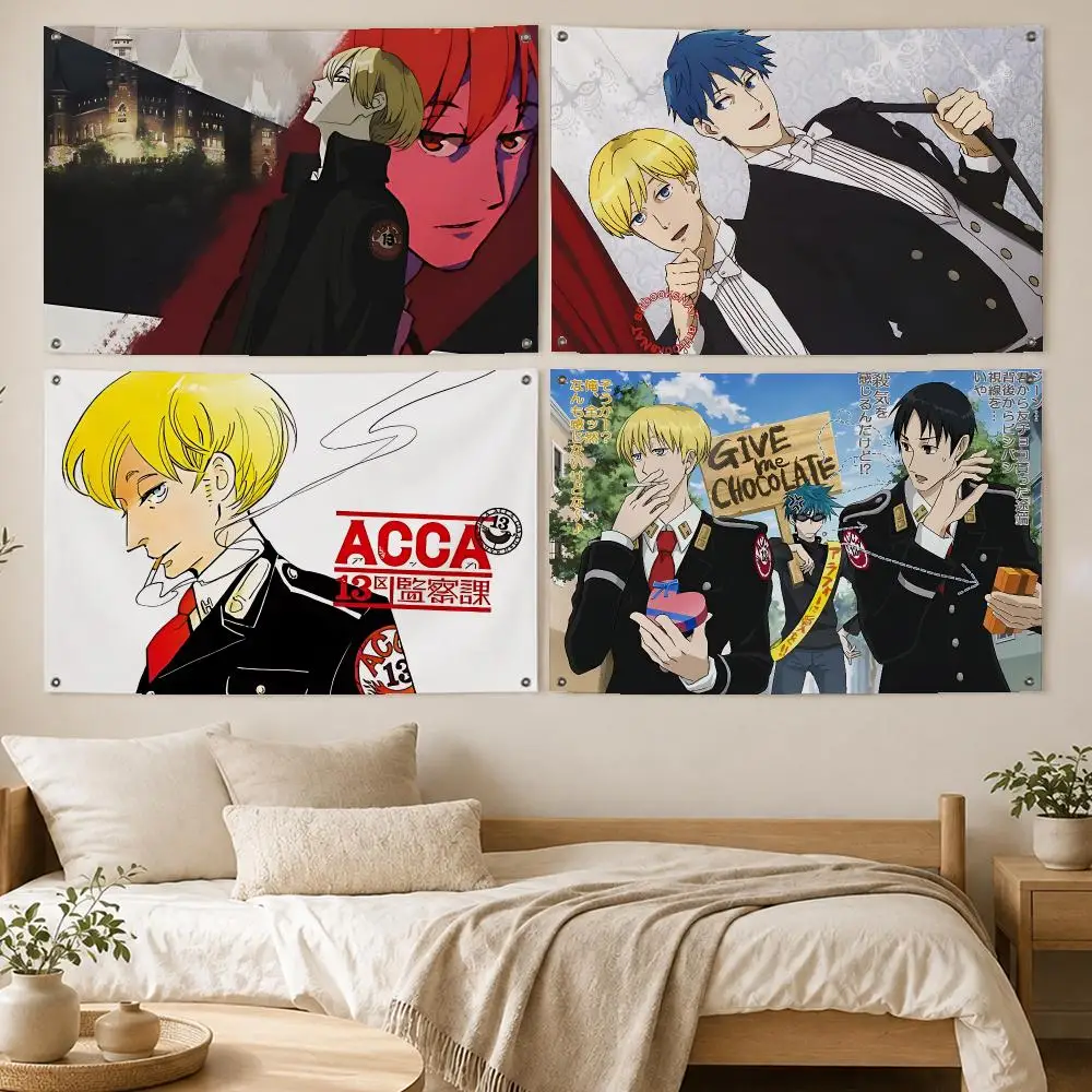 Smart Anime ACCA 13 Flags Room Bedroom Home Outdoor Wall Hanging Concert Printed Background Decoration Art Banne