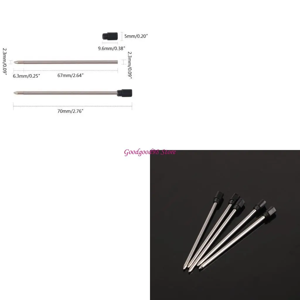 

10pcs Ballpoint Pen Refills Replacement 1.0mm Blue Black Color for School Office Writing Stationery