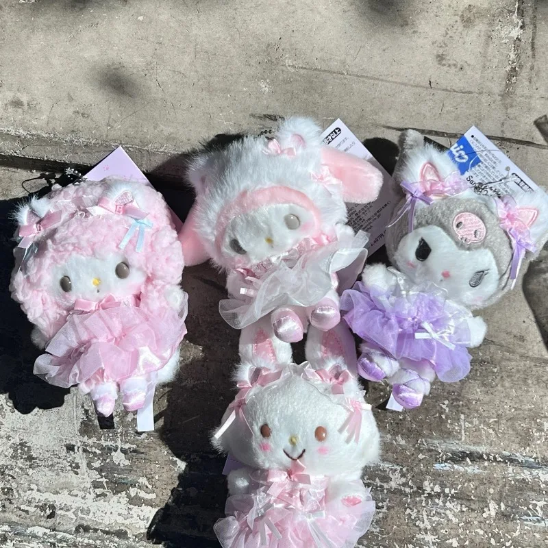 New Dreamy Ballet My Sweet Piano Anniversary Plush Keychain cute Anime Kuromi  Melody Wish Me Mell toy Small Pendant Accessories