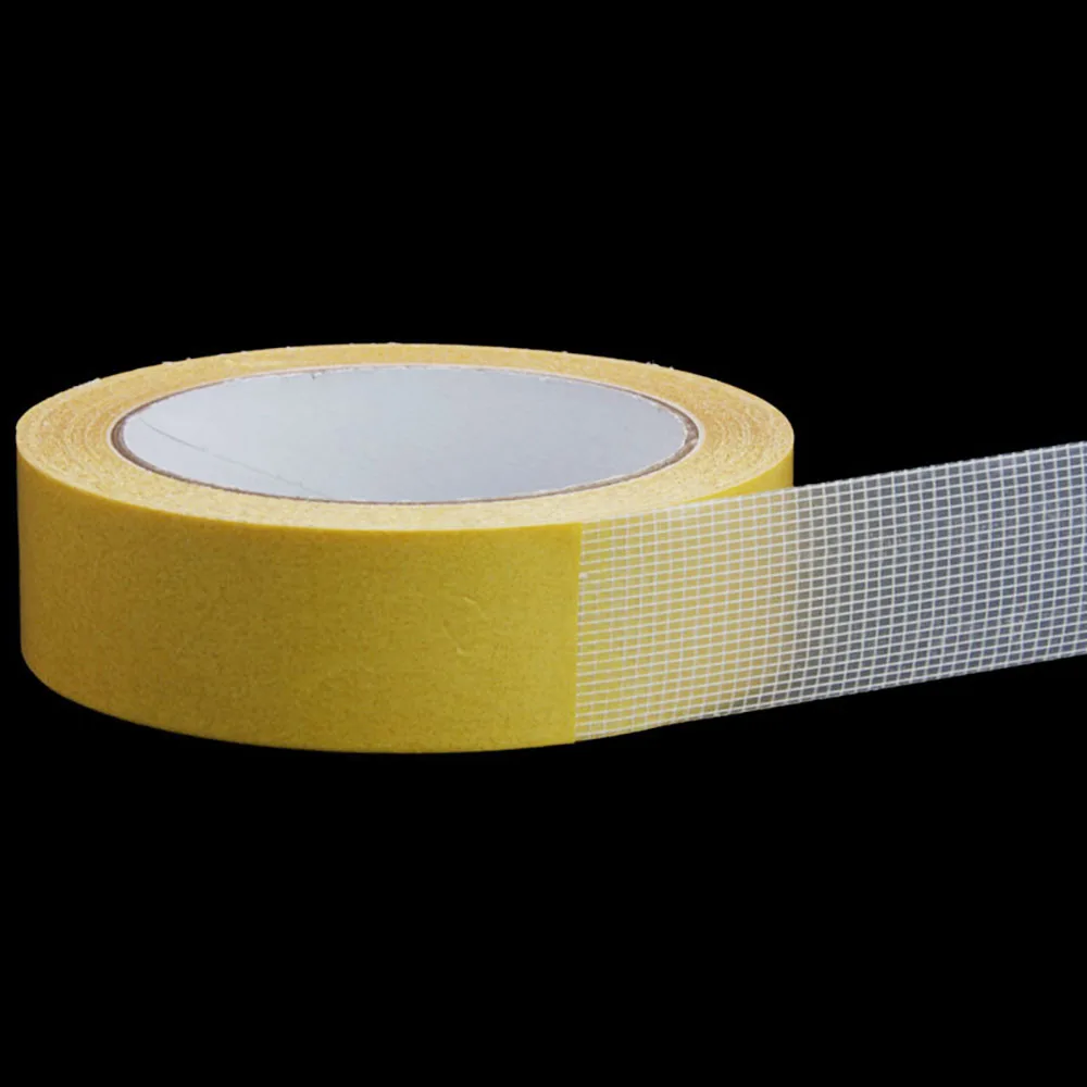 1Roll 15M Double Sided Mesh Fiber Tape Super Strong Fixation Double Sided Tape Waterproof Traceless Grid Carpet Adhesive Tape