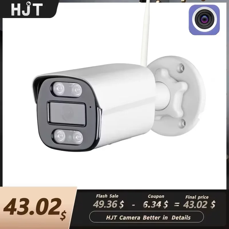 

HJT WIFI камера 5MP 4K 8MP 4G камера 3.6mm Smart Detection Two Way Audio Surveillance Security камера