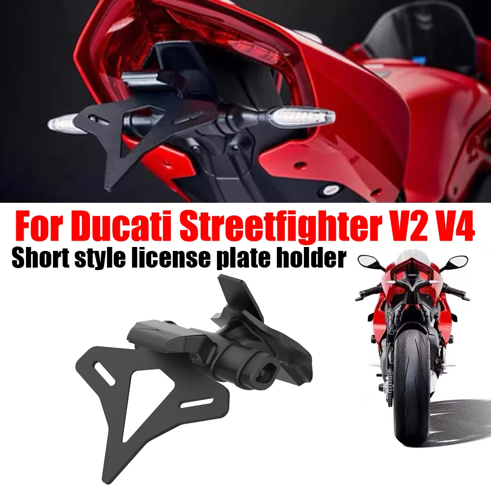 

Motorcycle Rear Short Tail Stock License Plate Holder Tailstock Frame Bracket For Ducati Streetfighter V2 2022- & V4 S V4S 2020-