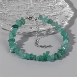Irregular Chips Natural Stone Aventurine Bracelet Amethyst Beads Crystal Quartz Gravel Reiki Bracelets for Women Girls Jewerlry