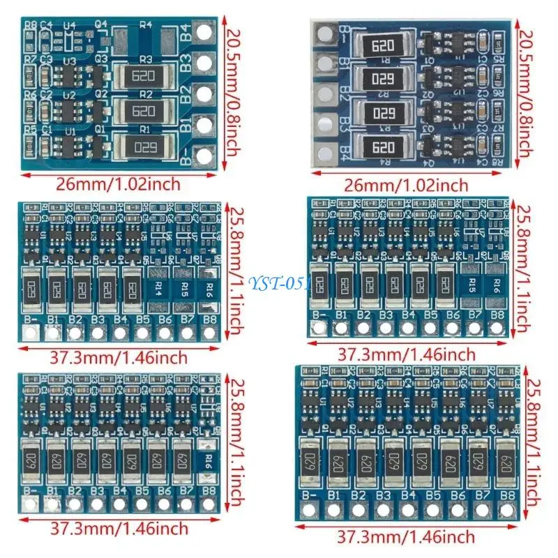 E15A 3S 4S 5S 6S 7S 8S 18650 Balance Function Lithium Battery Protections