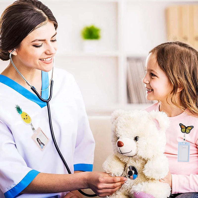 SR-3 шт., выдвижной зажим для бейджа, фетровый ананас, пчела, бабочка, милые держатели для бейджей с зажимом типа «крокодил» для идентификационной карты с именем