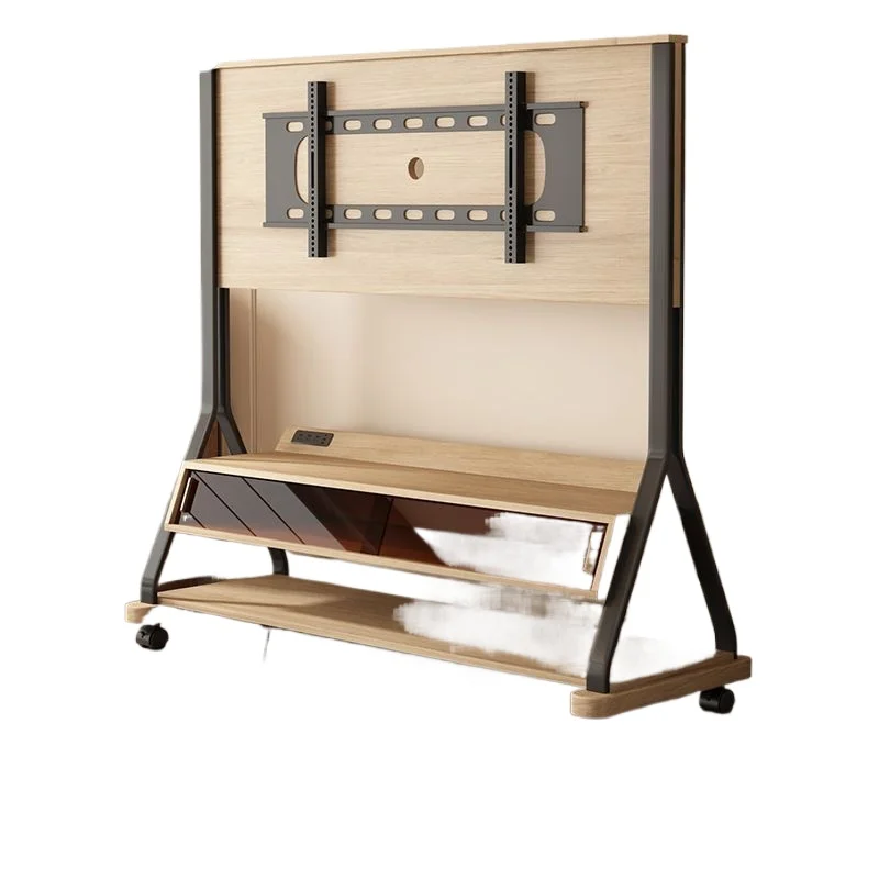 Solid wood removable TV bracket, simple floor-to-ceiling storage TV cabinet in home living room and bedroom