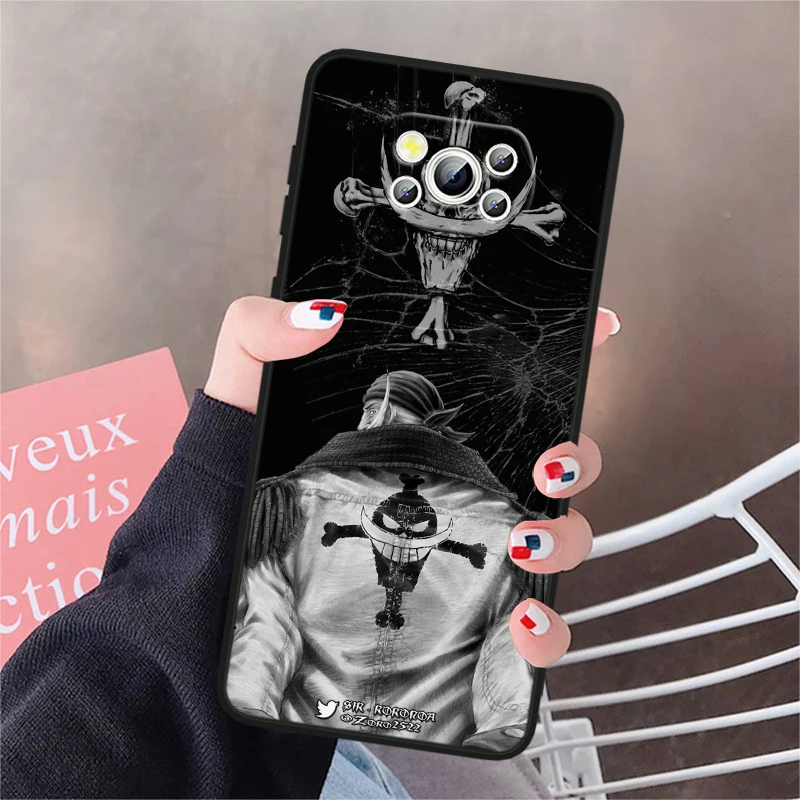 Cartoon O-ne P-ieces Luffy Cool For POCO X6 M6 C55 C50 C40 C3 F5 F4 F3 M6 M5 M4 4G 5G GT Pro Silicone Black Phone Case