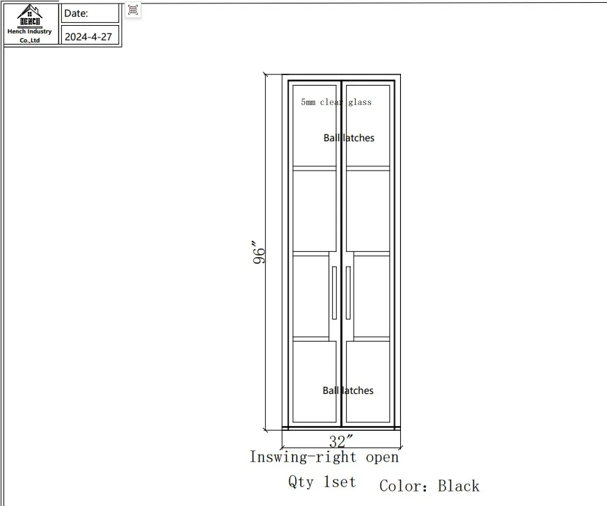 French Style Steel Glass Single Door with Switchable Light-Control Smart Dynamic Glass and Trim