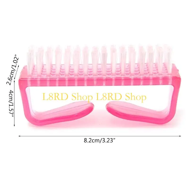 فرش تنظيف الأظافر L8RD، فرش تنظيف أظافر اليد، شعيرات صلبة ناعمة #6