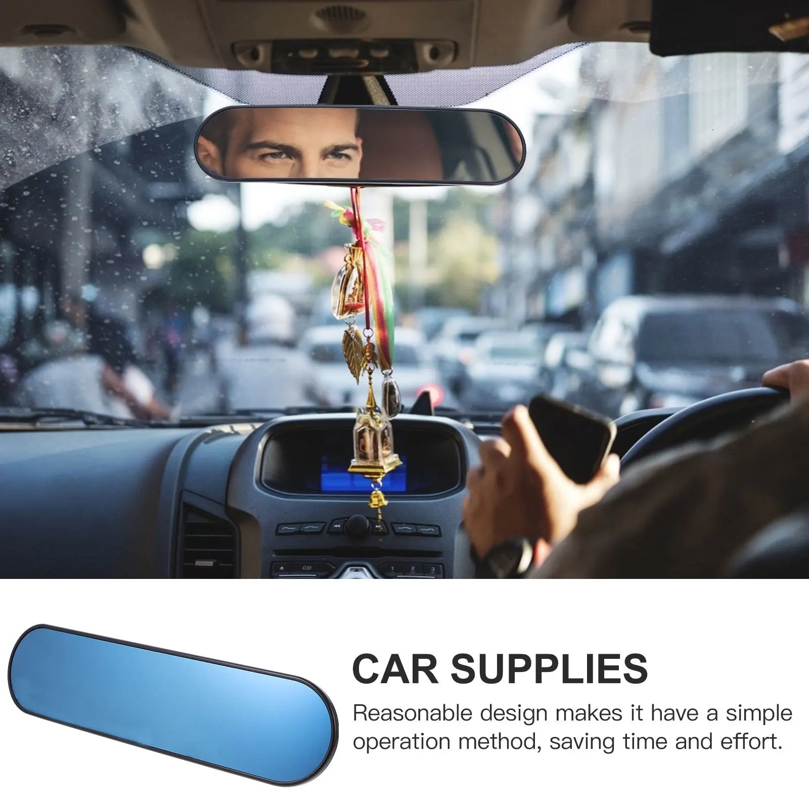 

Large View Anti Glare Car Rearview Mirror Classic Colors Thick Texture Easy Operation Interior Mirror for Auto Car Accessories