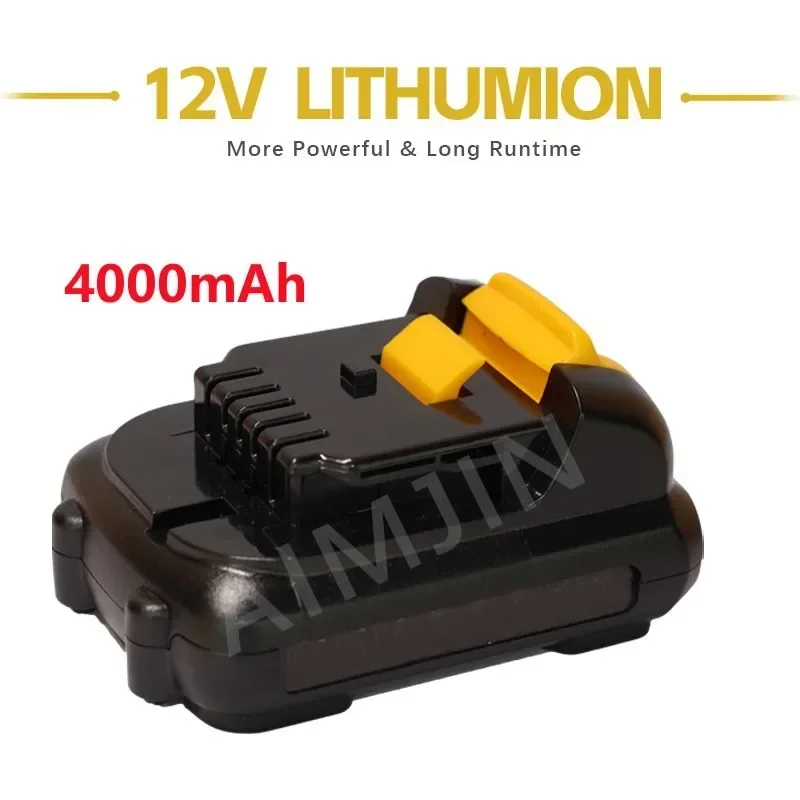 Dewalt DCB120 리튬 이온 배터리, 12V 4Ah 배터리, DCB123 DCB125 DCB124 DCB122 DCD710 전동 공구 배터리 교체