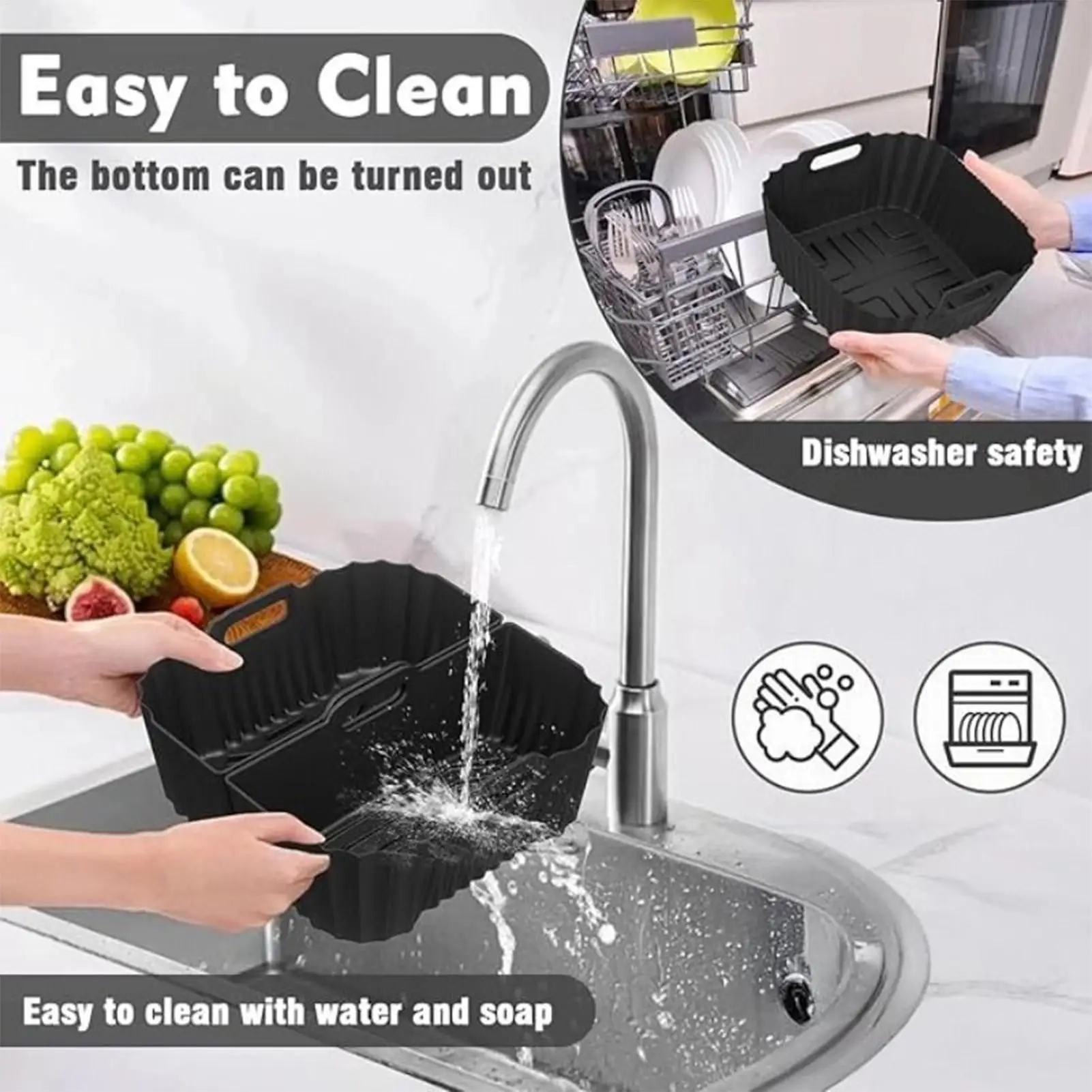 

Силиконовые вкладыши для фритюрницы, аксессуары для домашней кухни, антипригарные силиконовые вкладыши для фритюрницы для приготовления еды, домашнее отопление, ресторан