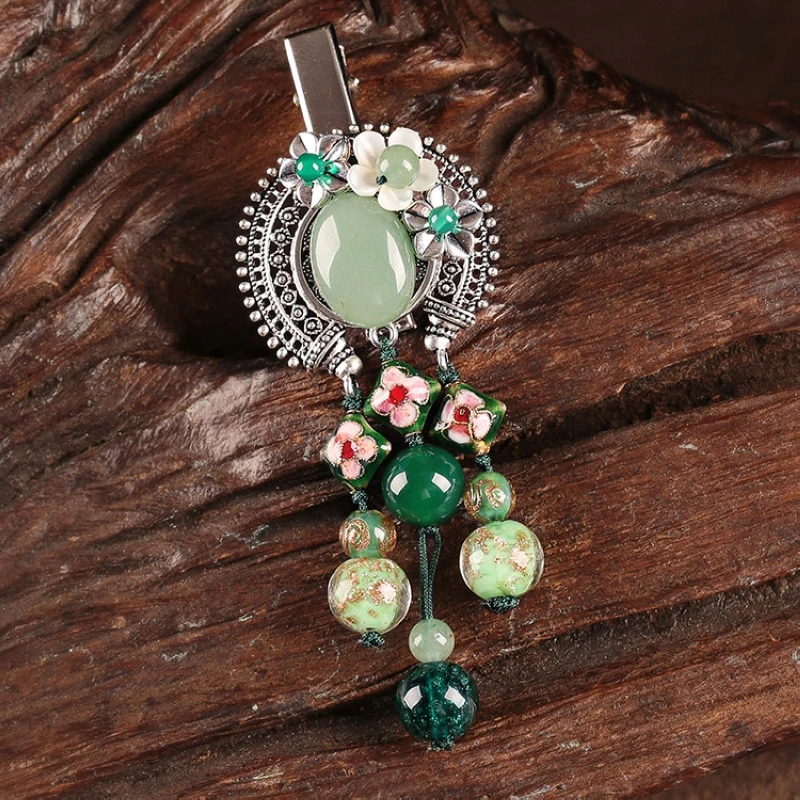 Ancient Style Hairpin Top Bar Dangling Tassel Han Clothing Back Head Accessory Clip Chinese Style Hairpin Women Decoration