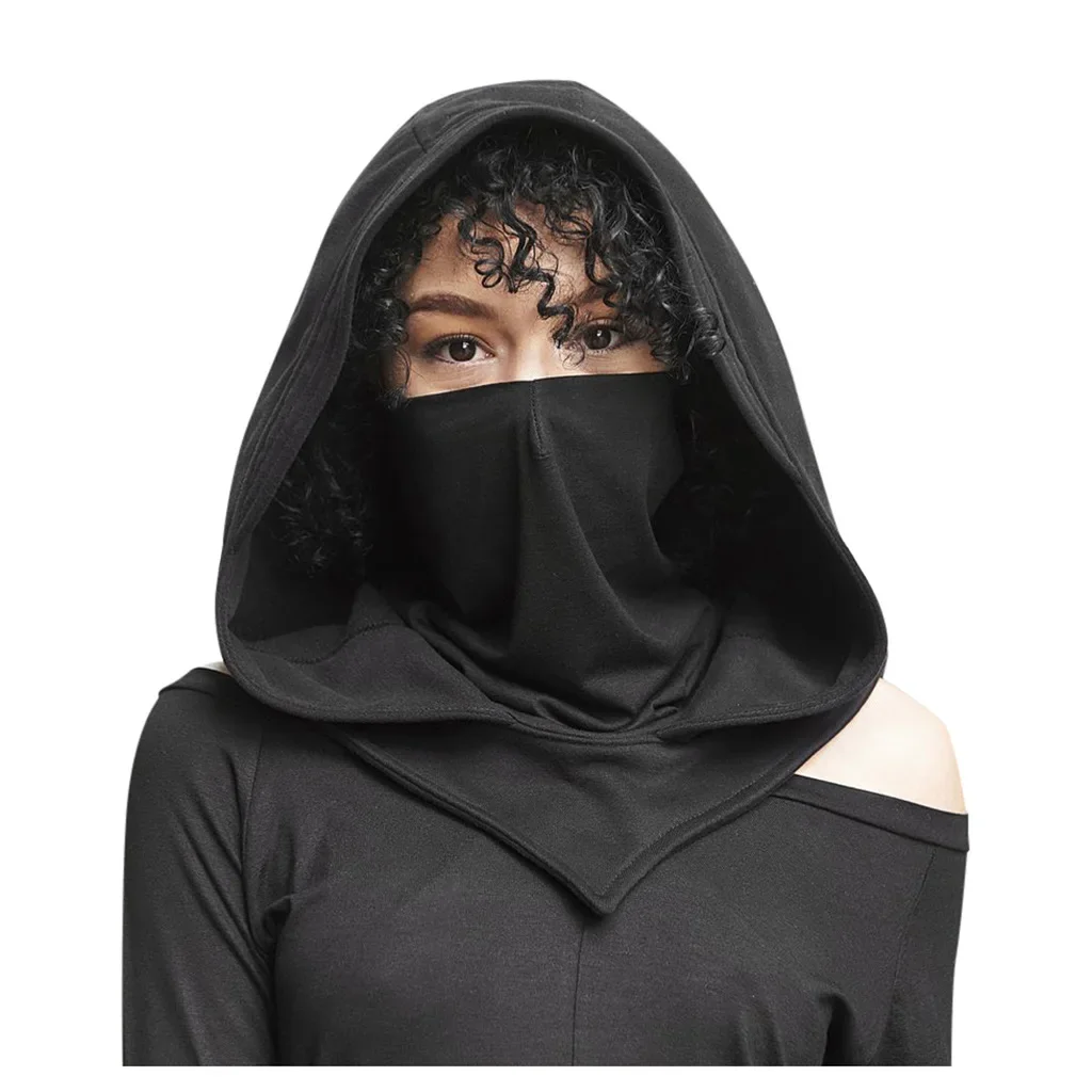Disfraz Medieval de Halloween Unisex, capa con capucha de Assassin, bruja Vintage, vampiro, diablo, Punk, mago, elfo, máscara de Cosplay, bufanda