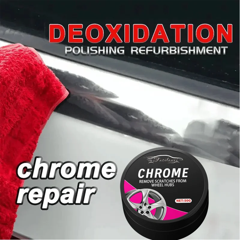 A Restoration Paste for Chrome Parts of Vehicles, Designed for Renewing Oxidized Chrome Trim And Emblems, Comes with a Sponge