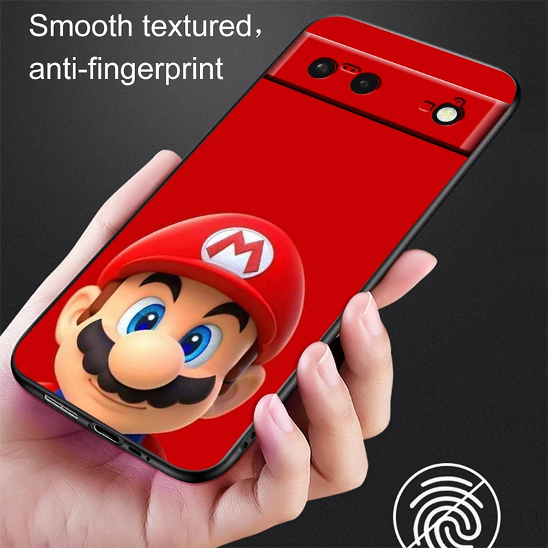 Anime Super M-Mario Cartoon For Google Pixel 9 8 7A 7 6A 6 5A 5 4 4A XL 5G Black Silicon Shockproof Shell TPU Phone Case