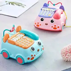 Over 3 Years Old Kids Cartoon Car Phone Sound Light Montessori Musical Piano Phone Toys For Baby 0 6 12 Months