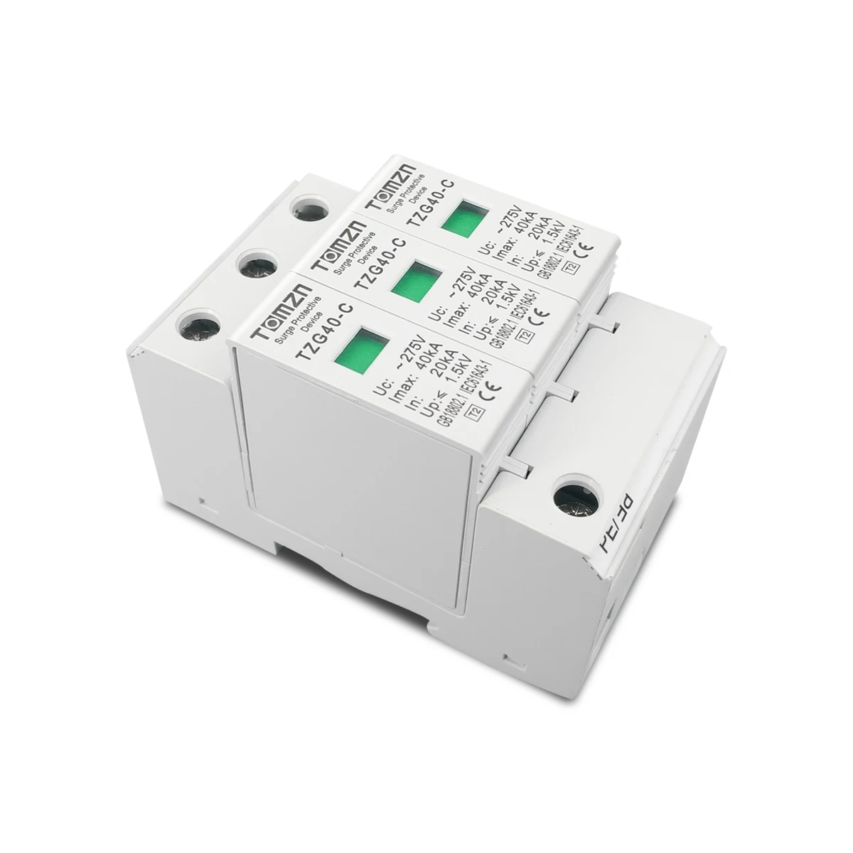 AC SPD 3P 10-20KA 20-40KA 30-60KA 275V 385V House Surge Protector Protective Low-voltage  Arrester Device