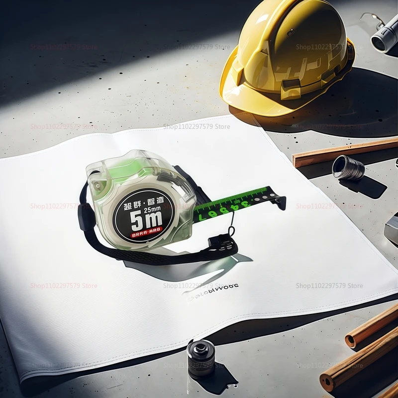 الذاتي قفل الفلورسنت الصلب شريط القياس عالية الدقة الليزر النافثة للحبر رمز صندوق حاكم واسعة اتسعت متر للبناء