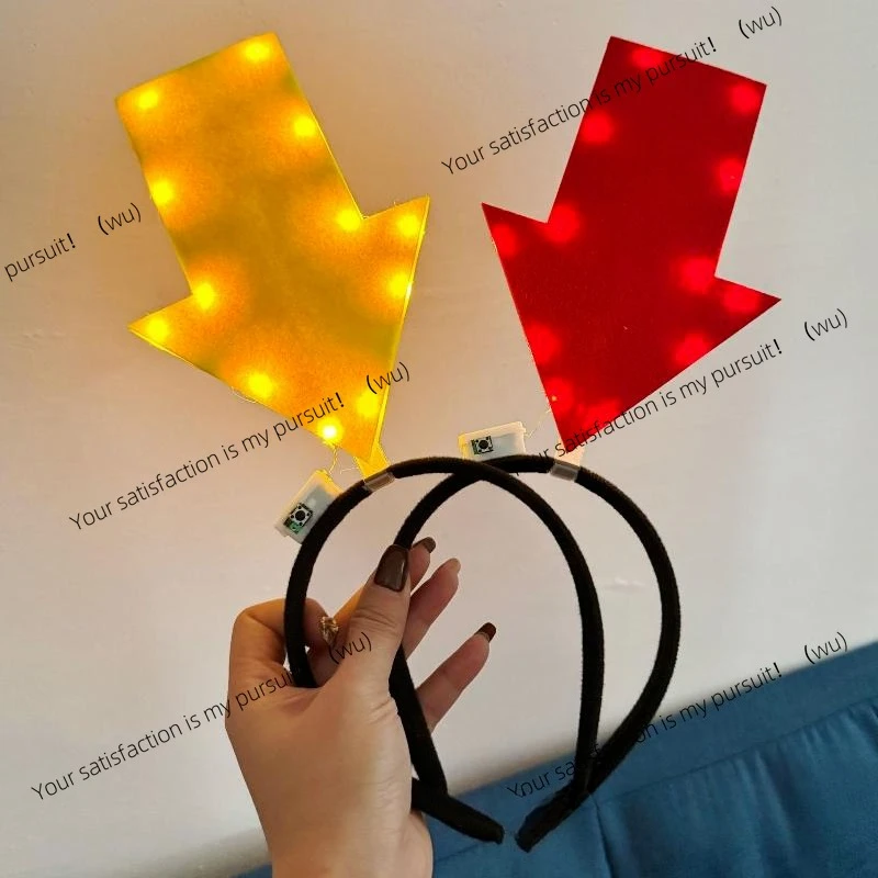 Headgear, festive hair band, unique arrow light headband, funny question mark.