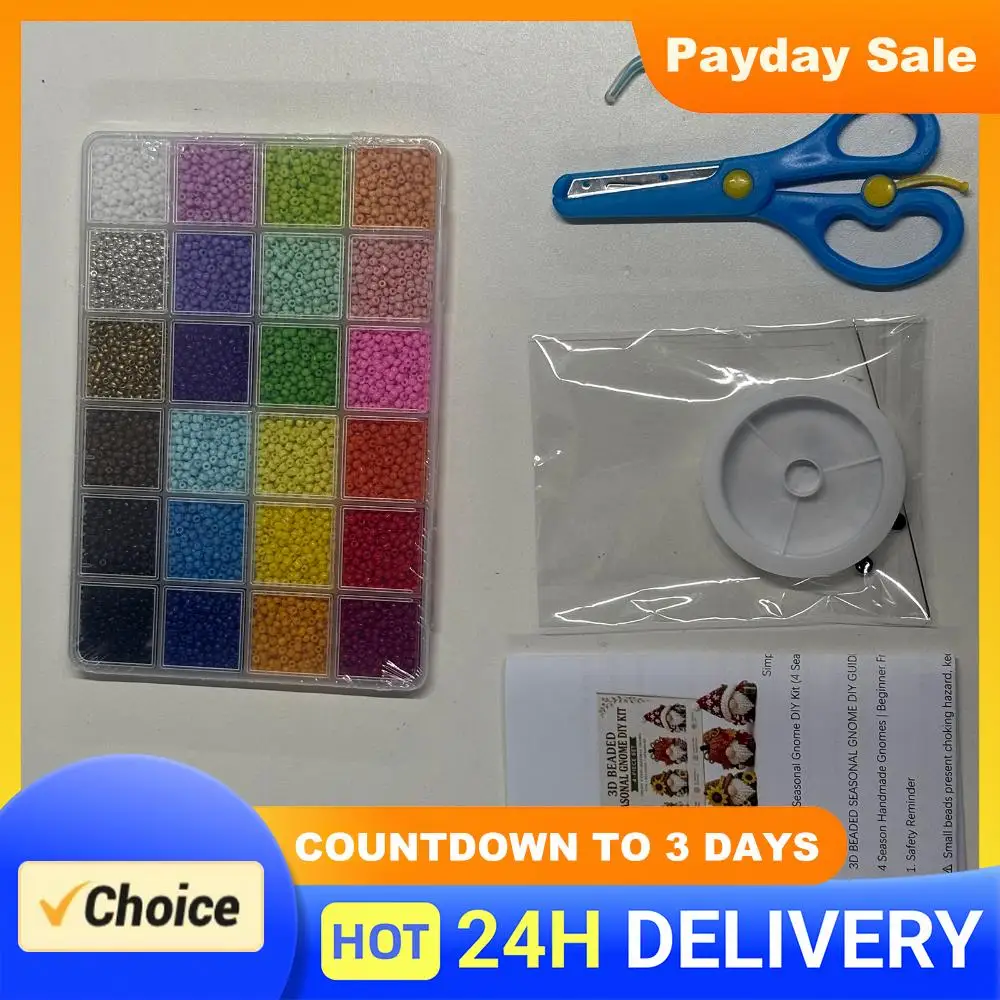 

DIY 3D Gnome Bead Embroidery Kits Complete Accessories Beadwork Crafts Kit Cute Bead Craft Set for Adults Teens Beginners