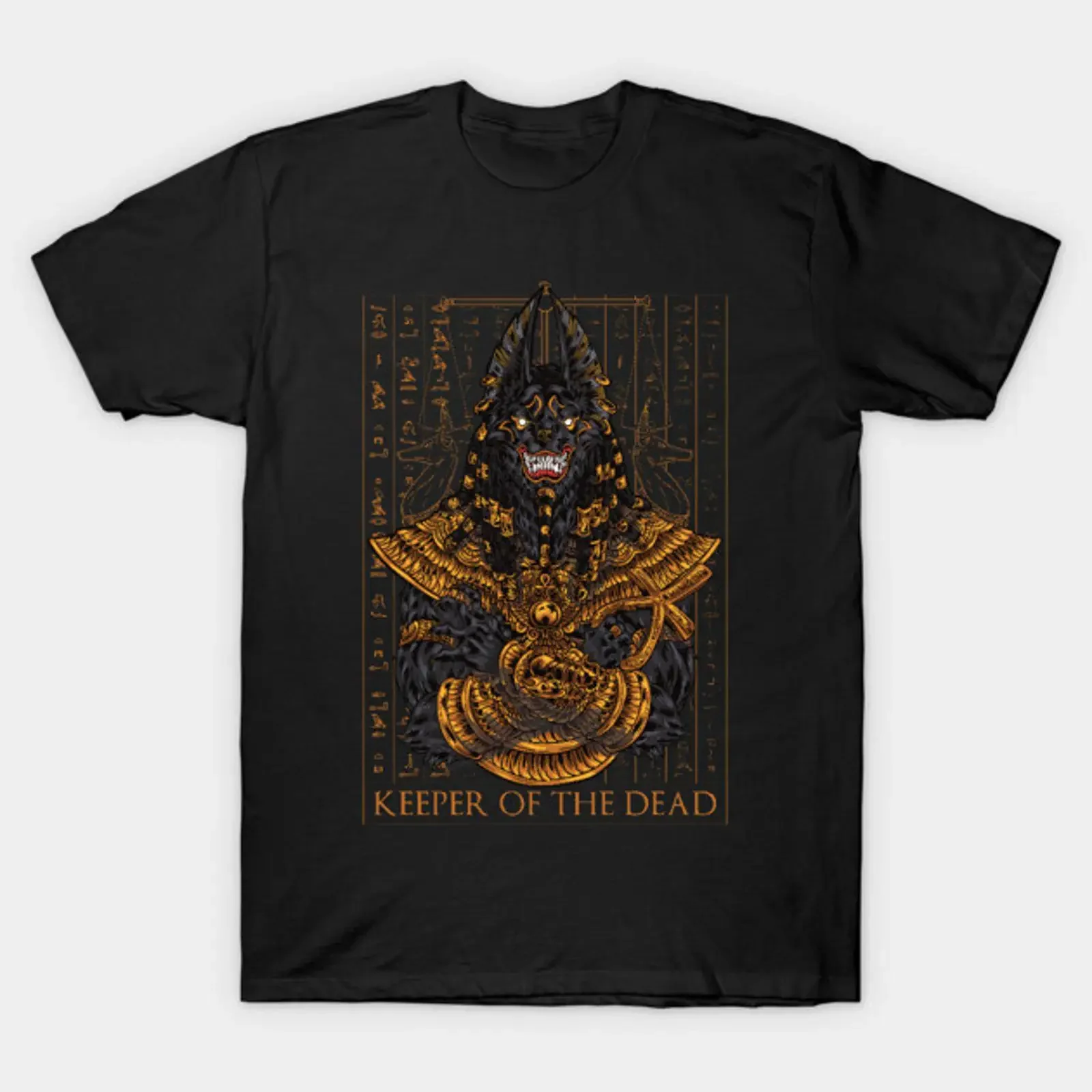 Anubis Keeper of the dead T Shirt vintage Washed homme Casual Slightly Soft designer clothes Stylish streetwear fashion graphic