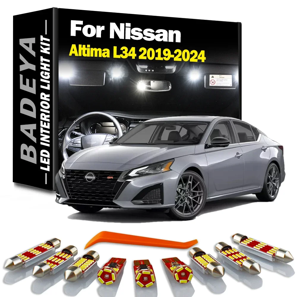 

BADEYA, 13 шт., сигнальная лампа для Nissan Altima L34 2019 2020 2021 2022 2023 Φ, интерьерная лампа для чтения двери багажника, автомобильный набор