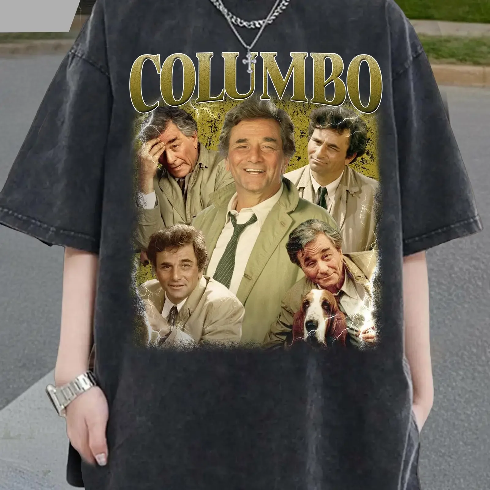 Columbo Vintage Bootleg Rap T Shirt Peter Falk Detective TV Show  vintage Washed Versatile Casual Soft Breathable fashion