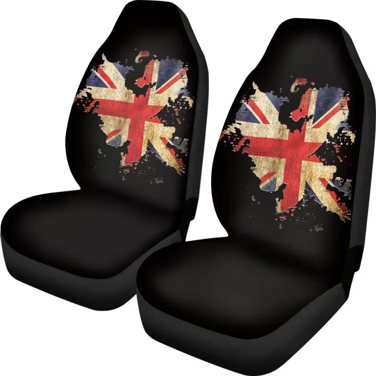 INSTANTARTS 2pcs/Set Vehicle Seat Cover New American Flag Design Dirt Resistant Auto Front Seat Protector Vehicle Interior Gifts