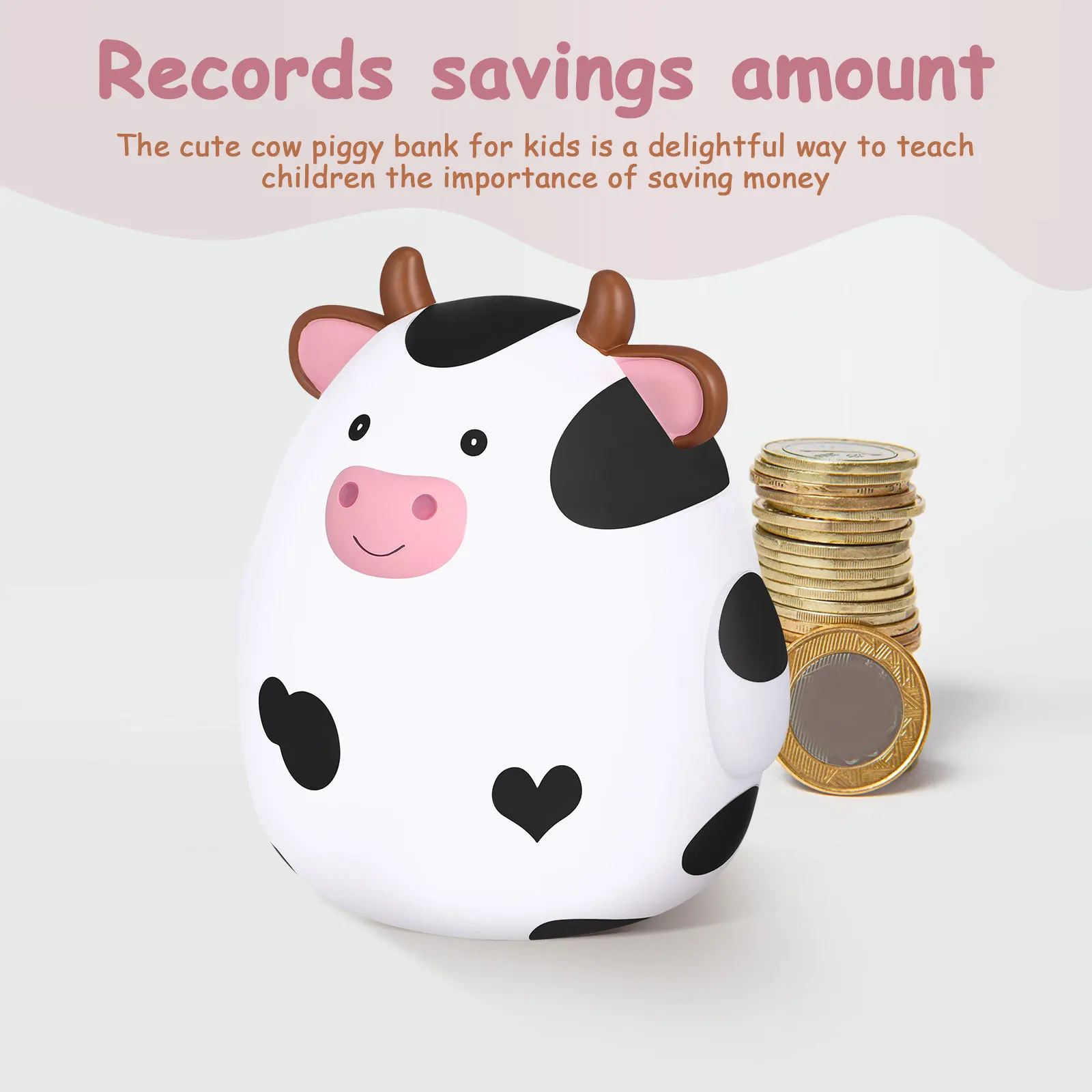 1個入り 牛の貯金箱 子供用 かわいいビニール製貯金箱 愛らしいデザイン コインバンク 男の子 女の子 誕生日プレゼント 貯金ジャー