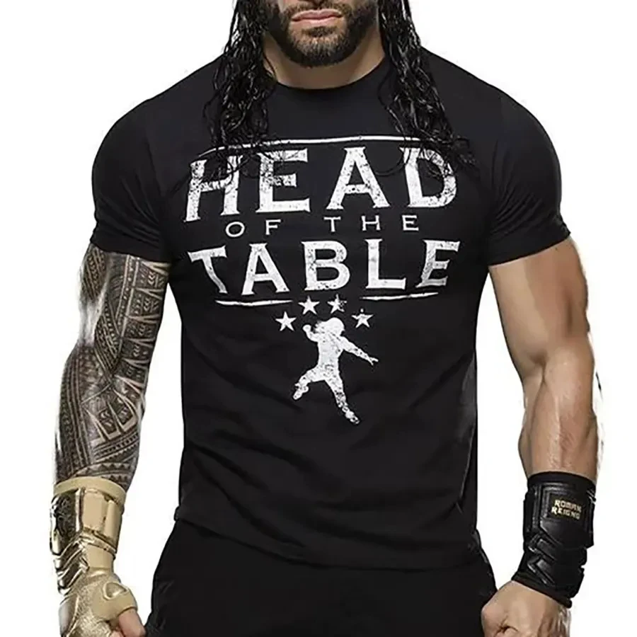 2025 Summer Men's 3D Printed Famous Wrestler Roman Reigns T-shirt Children's Street Sports Large Top