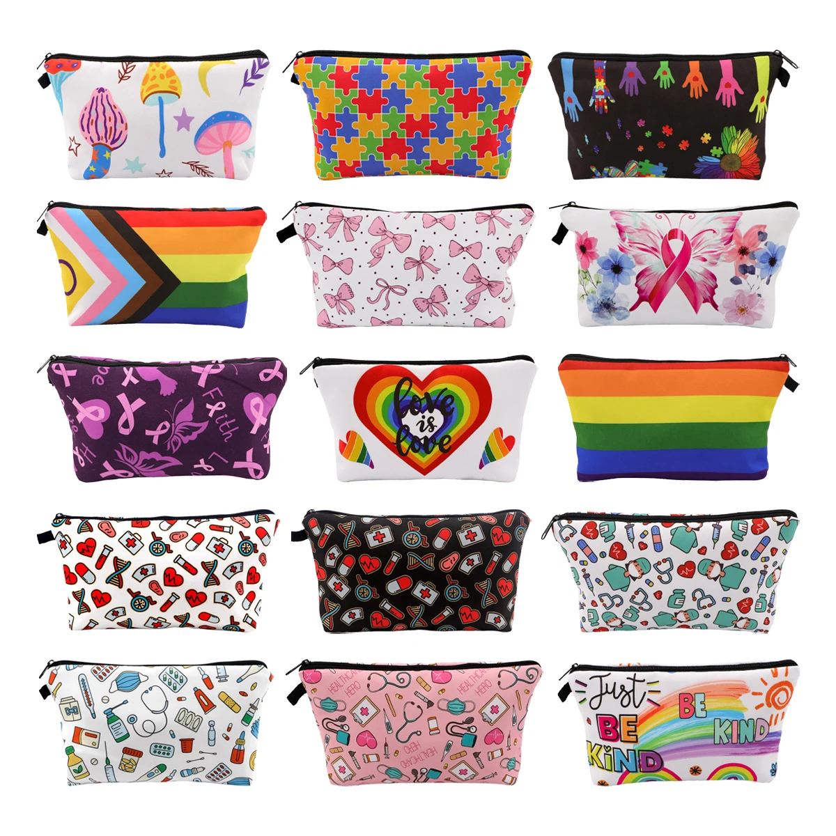 Medical Nurse Doctor Cosmetic Bags Portable for Women Mental Health Travel Storage Bag Lipstick Cosmetics Bags Organizer Case