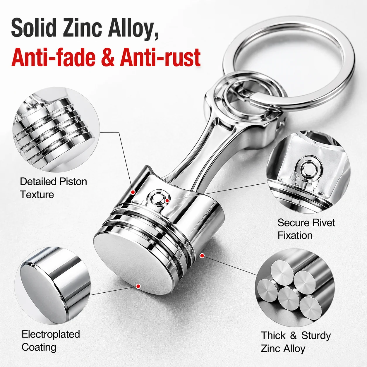 1 piece creative engine piston keychain car keychain pendant simple motorcycle piston pendant creative personality view 2