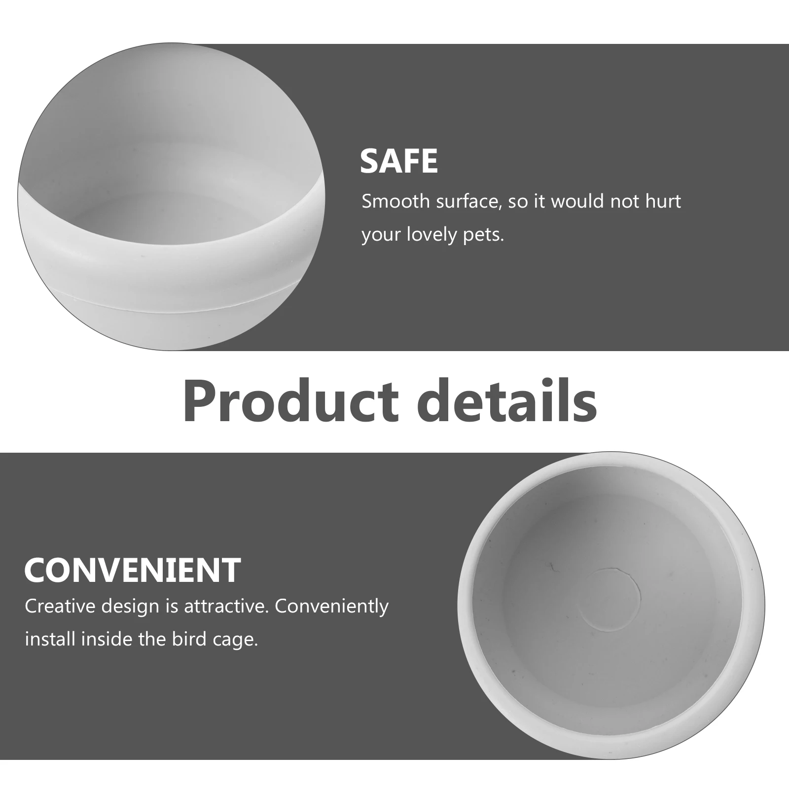 

3pcs Durable Pigeon Feeding Bowl Thickened Plastic Bird Food Holder Scratch Resistant Non Cracking Pet Supply For Parrots