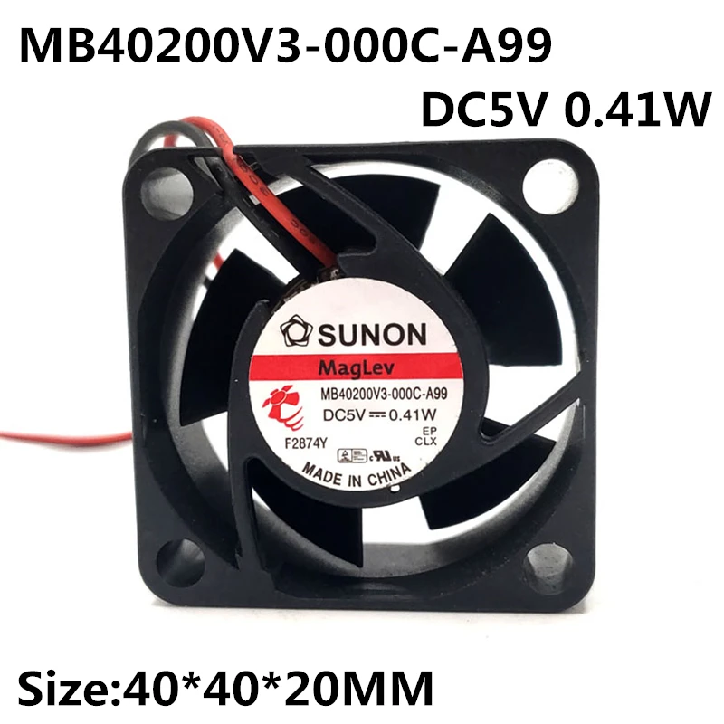 

New original for Sunon MB40200V3-000C-A99 5V 0.41W 4020 40*20MM 4cm USB silent cooling fan