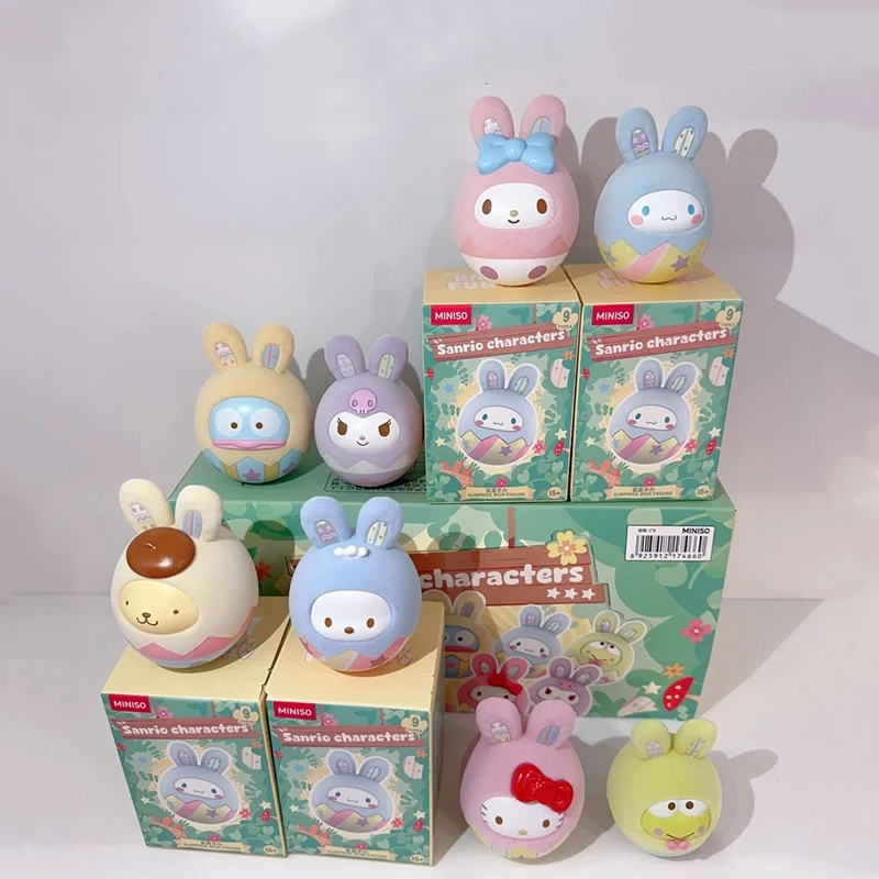 

НОВЫЙ кролик Fun Egg Series слепая коробка Sanrio мультфильм Куроми Hello Kitty Pochacco Hangyodon модный дисплей Kawaii подарочные игрушки