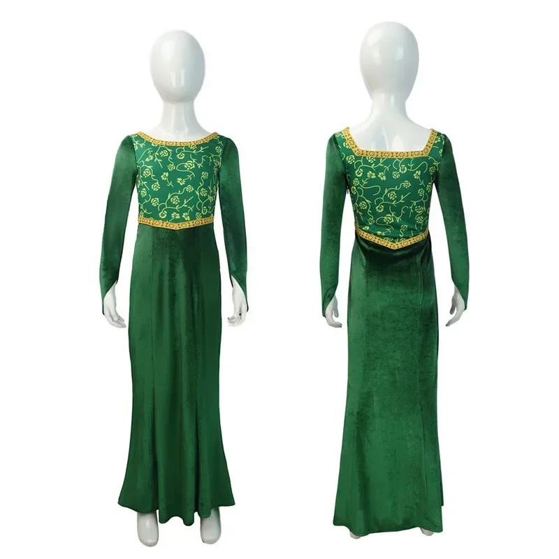 

Fiona Cosplay For Girls Princess Green Dress Costume Outfits Halloween Carnival Party Suit Kids Children Disguise MN3