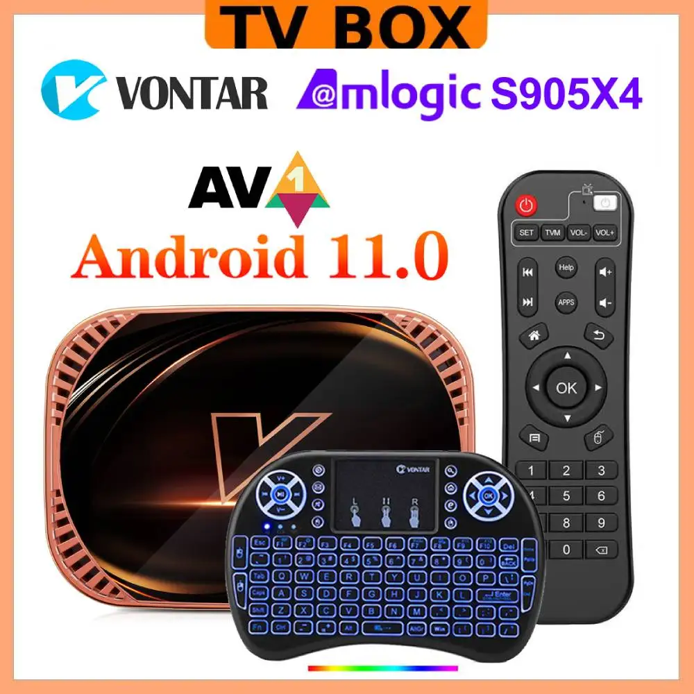 Amlogic S905X4 أندرويد 11 صندوق التلفزيون 4GB 128GB 1000M ثنائي واي فاي 4K AV1 يوتيوب فونتار X4 Android11.0 ميديا بلاير 4G 32G فك التشفير