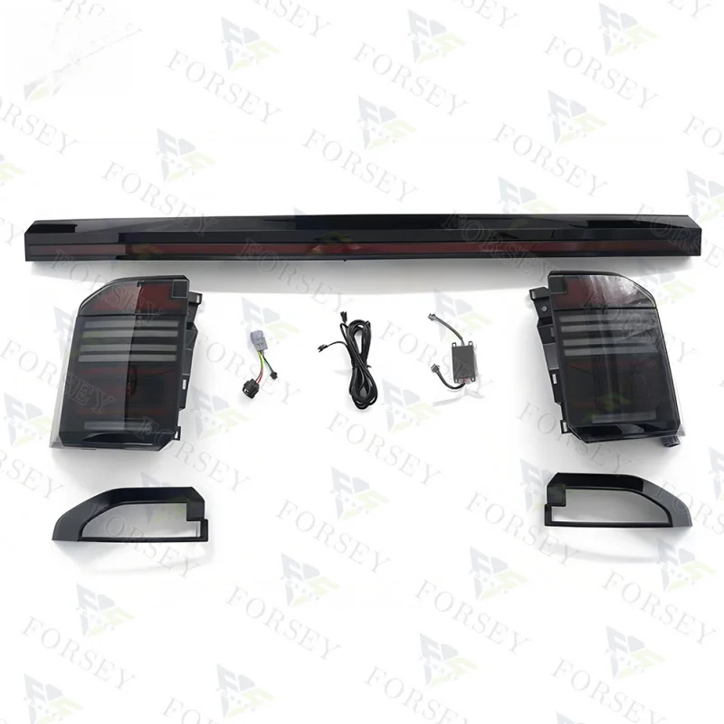 

Подходит для Prado LC250 2024+ LED динамические ходовые огни с последовательными указателями поворота и сквозными задними фонарями.